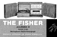 Fisher ALLEGRO-A-190 - Owners Manual 